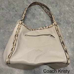Coach Kristy Gray and Snake Print Hobo Bag